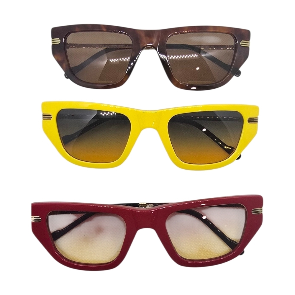 Stylish Sunglasses Trio - Brown, Yellow, Red PORTA ROMANA 3 PIECES
